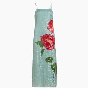 Farm Rio Blue Anthurium Flowers dress